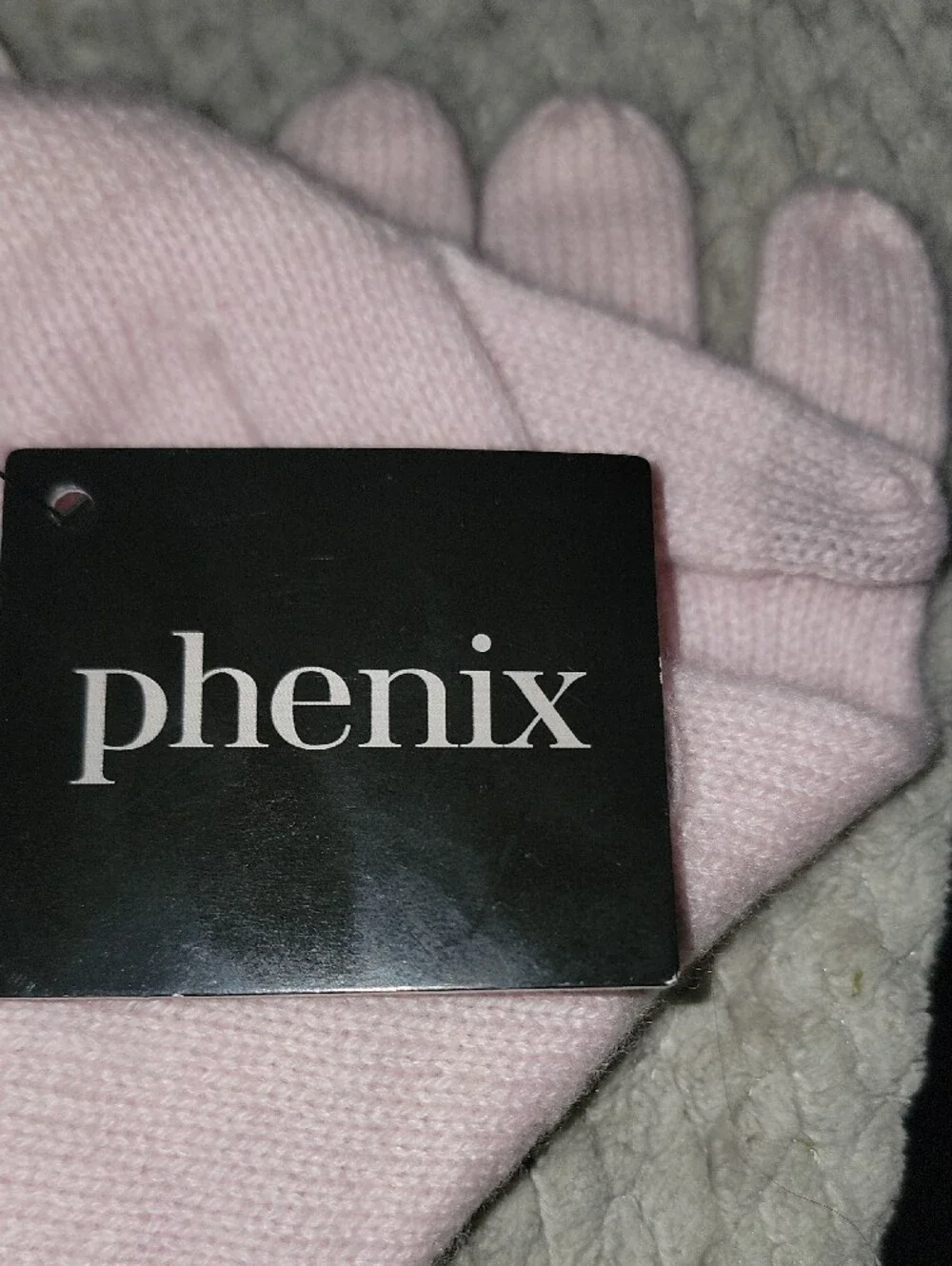Phenix Light Pink Knit Cashmere Touchscreen Gloves